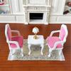 1/12 Doll House Miniature Furniture Model Armchair Table For Parent Kids Interactive Pretend Play Craft Model Scene Props