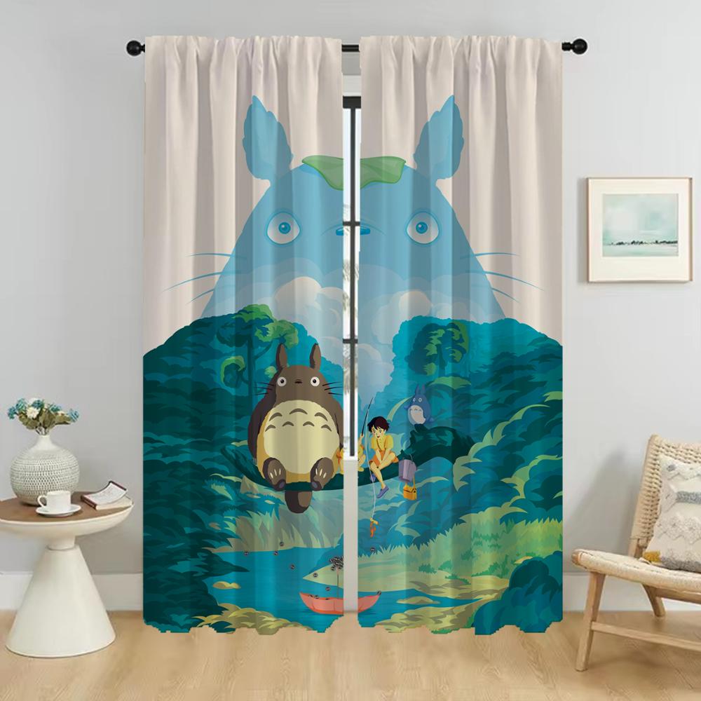 

TOTOROS Kitchen Curtains for Camera Home Interior Curtains 2 Pieces Tulle for Bedroom Halloween Decoration Shades Window Curtain W50xH70cmx2pcs-CL
