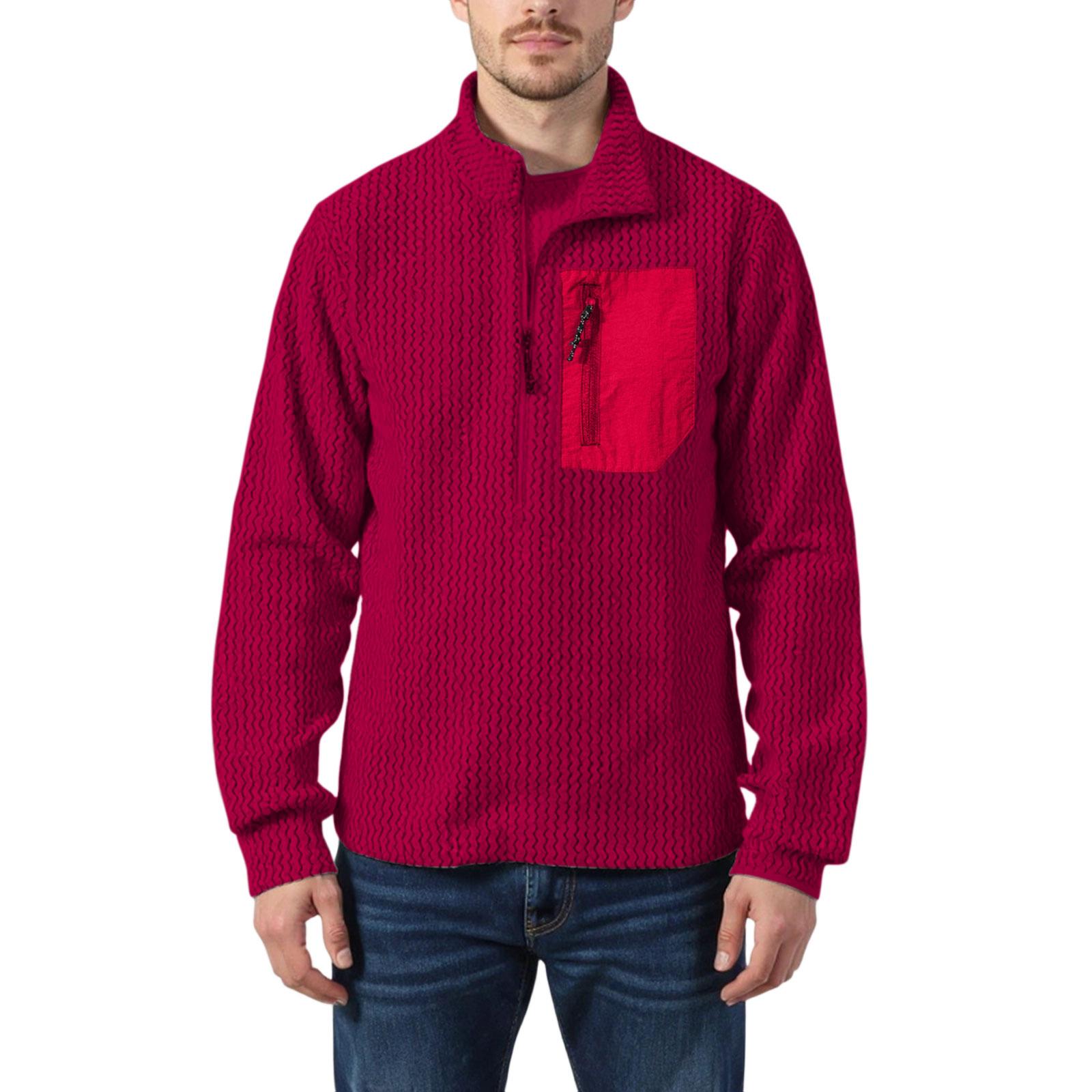 

Мужская И Женская Уличная Мода Половина Молнии Досуг Флисовая Коллекция Толстовка с Капюшоном XL красный