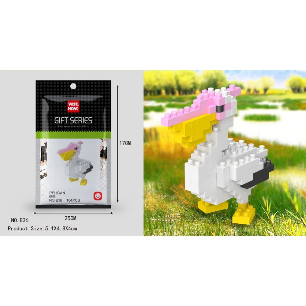 Kids Toy Mini Building Blocks Micro Bricks Eagle Moose Dog Cat Bird Animals 3D Model Bag Gifts Educational Toys For Children