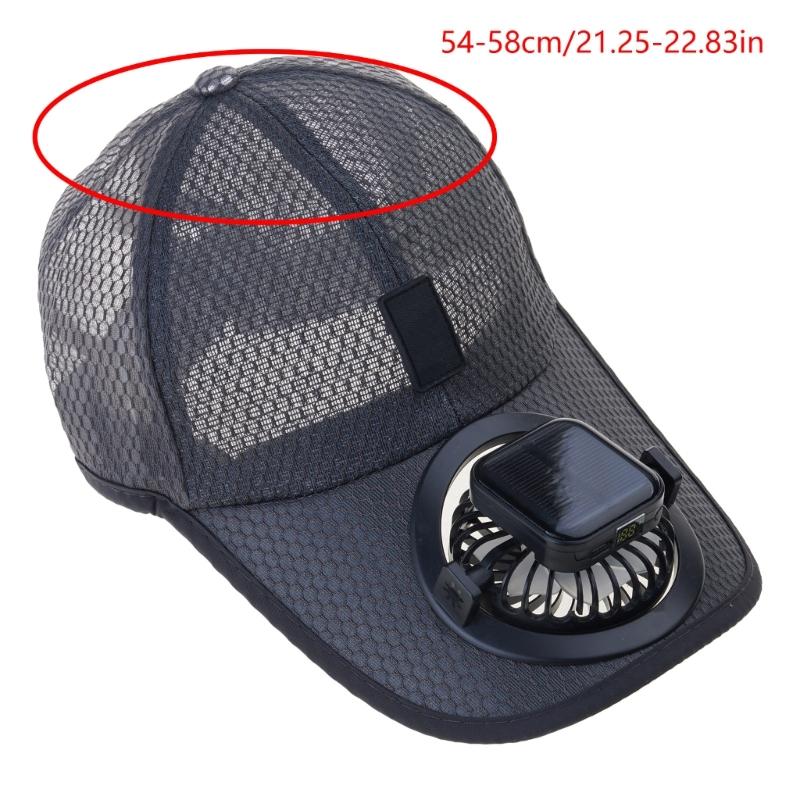 USB Rechargeable Cooling Fan Baseball Hat With Solar Powered Design Breathable Adjustable Sun Hat For Outdoor Activity