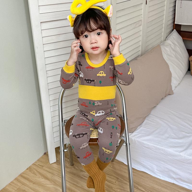 25 Style Baby High-Waisted Cotton Underwear Set for Boys & Girls - Belly Protection, Seamless, Warm Autumn/Winter Homewear