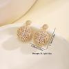 Nidin Light Luxury 3D Ball Drop Earrings For Women Shiny Baguette Cubic Zirconia Paved Round Wedding Party Prom Jewelry Gifts