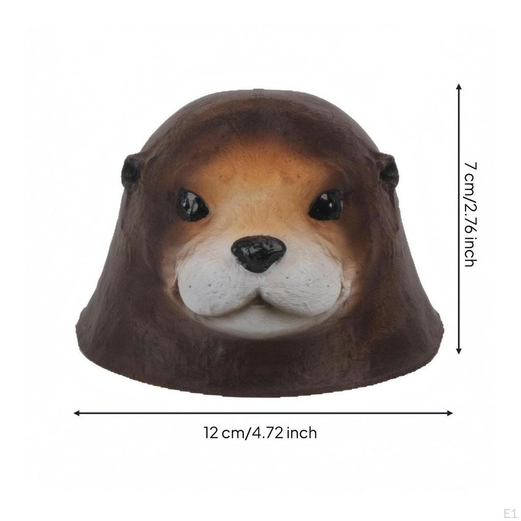 Otter Head Ornament Realistic Buoyant Molded Details Garden Decor for Pond