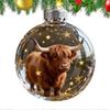 6pc Funny Highland Cow Ornament 2025, Christmas Baubles Transparent Christmas Balls, Christmas Tree Hanging Ornament, 2026 Wildlife Wonders Collection
