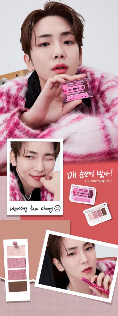 ETUDE Play Color Eyes Mini Legendary Cherry paleta cieni do powiek brokat połysk mat [Etude Oficjalny] / 4-kolorowa