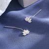 Light Luxury Lotus Tassel Earrings Trendy Style Ear Pendant Charm Metal Earrings Special Events