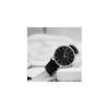 BUREI Men's Analog Watch Black Leather Waterproof Simple Design Silver Shell Timepiece