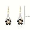 Elegant Green Cubic Zirconia Flower Dangle Earrings, Fashion Alloy Jewelry for Women, Synthetic Zirconia, No Plating, Perfect for Parties & Gifts