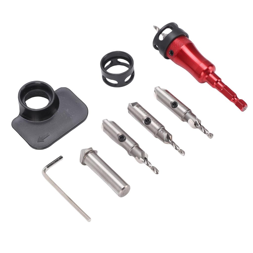 8Pcs Countersink Drill Bit Set 3 Flute Multifunctional 8mm 10mm Double Ended Counter Sink Drill Bit Set with Depth