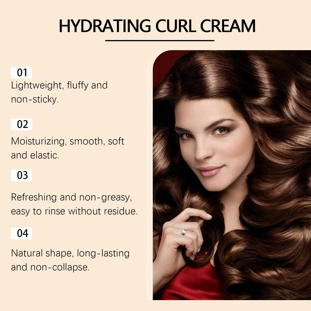 Hoegoa Moisturizing Curling Hair Elasticity cream 100g  Anti-Frizz Curly Hair Volume Natural Volume Styling Hair Care Elasticizer