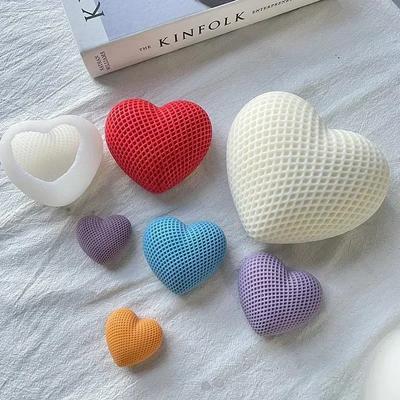 Moldes Artesanais Coração de Amor Trançado Molde de Silicone Diy Vela em Forma de Coração Sabão Gesso Bolo Chocolate Cozimento Presente de Dia dos Namorados
