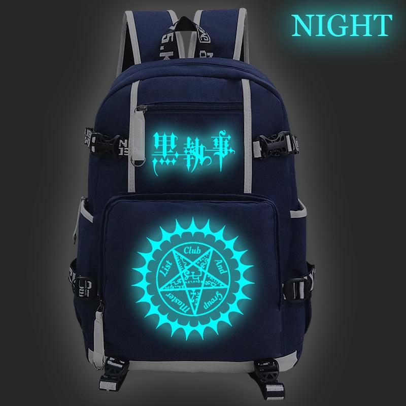 Cross-Level Black Butler Black Deacon Peripheral Primary And Secondary School Students Personalized Backpack Large Capacity Travel Bag