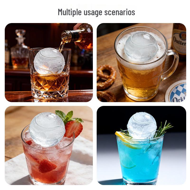 Silicone Ice Cube Tray for Hockey Puck & Tennis Ball Molds - Household Ice Cube Mold Box