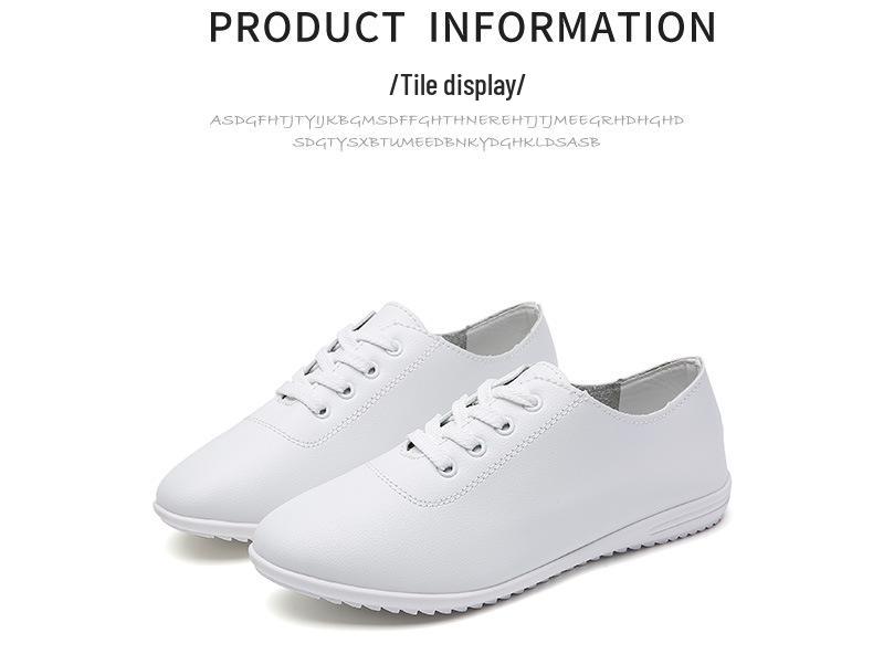 Spring New Women's White Lace-Up Casual Korean Shoes