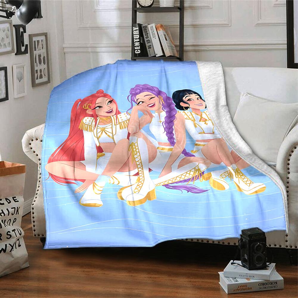 1pc KPop Demon Hunters11 Blanket, Gift, for Men and Women, Soft Blanket, Good for Sofa Bed Couch Travel, Lightweight Flannel Blanket