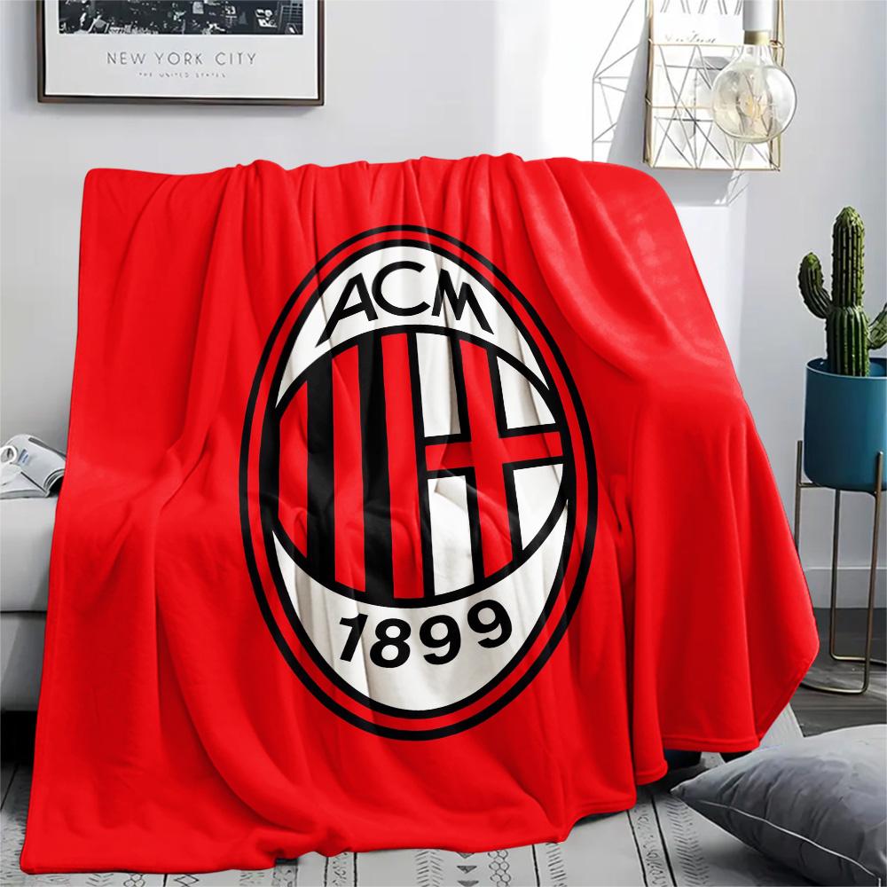AC Milan Print Flannel Blanket, High Quality Comfortable for All Seasons, Home Decor, Warmth and Comfort, Perfect for Christmas Gifts