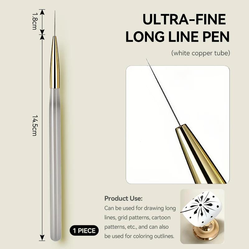 

Professional Nail Art Brush Set for Acrylic Gel UV Polish Tip Painting Drawing Carving Dotting Pen Flat Fan Liner Manicure Tools