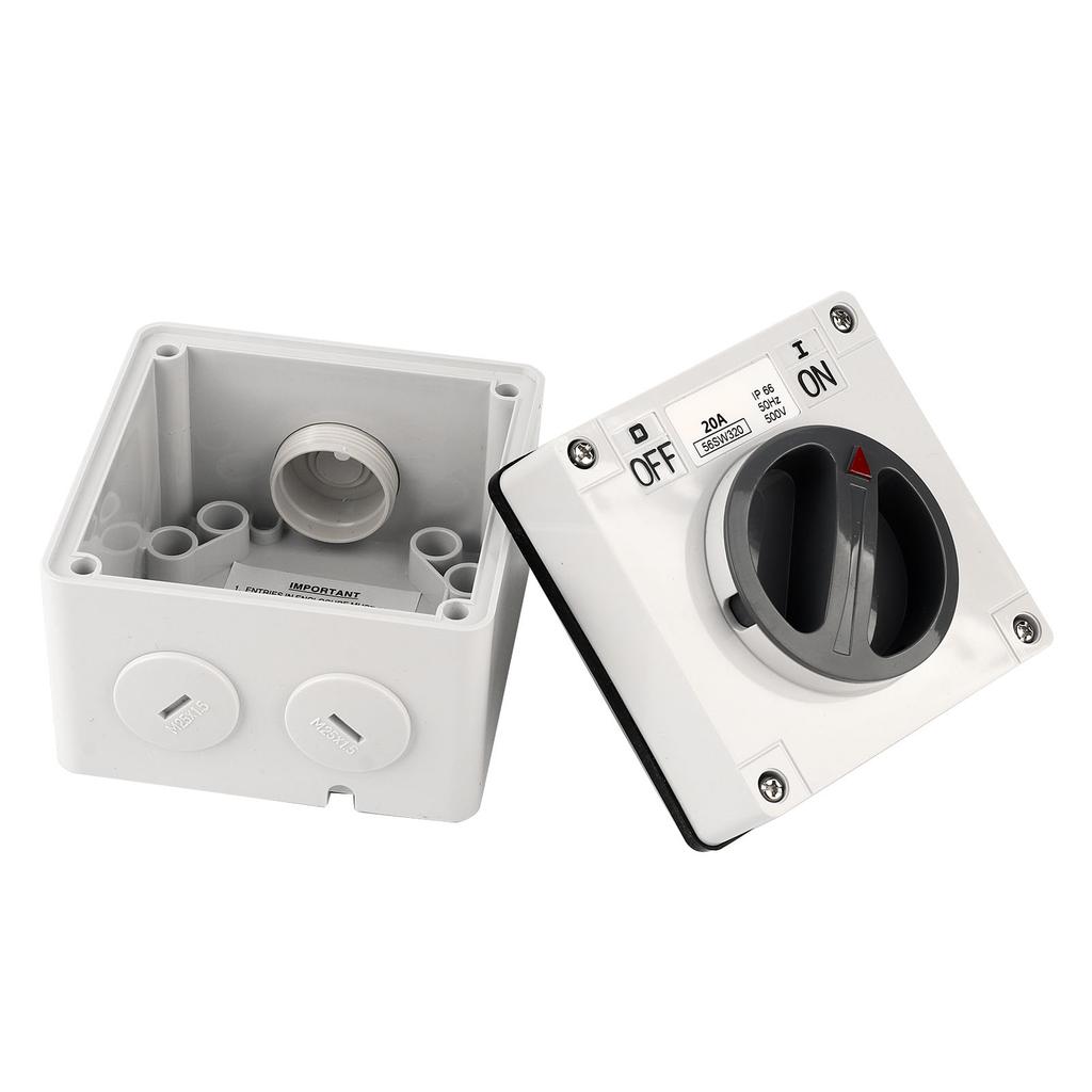 Outdoor Waterproof Switch Socket Dustproof Isolation Rotary OnOff Buttons Indicators 500V 3P63A