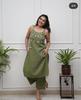 Indian Women Bollywood Top Tunic Kurti Pant Set Party Wear Cotton Sleeveless Dress