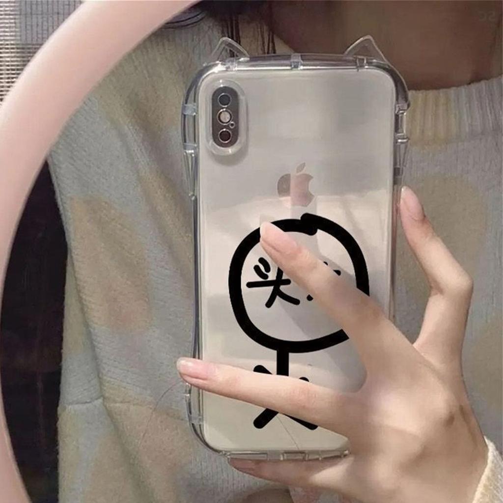 For IPhone for Apple 15promax Cat Ear Lanyard Summer for Apple Phone Case Design Sense Niche and Simple