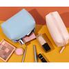 Personalized Ple Cosmetic Bag Portable Waterproof Multifunctional Handbag Fashion PU Solid Color Pouch Large Capacity