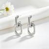 Fashionable Oval Polished Linked Hoop Earrings For Women Versatile Minimalist Drop Earrings Jewelry Accessory