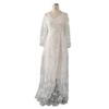 2025 European & American Women's Off-the-Shoulder Long Sleeve Bridal Evening Dress