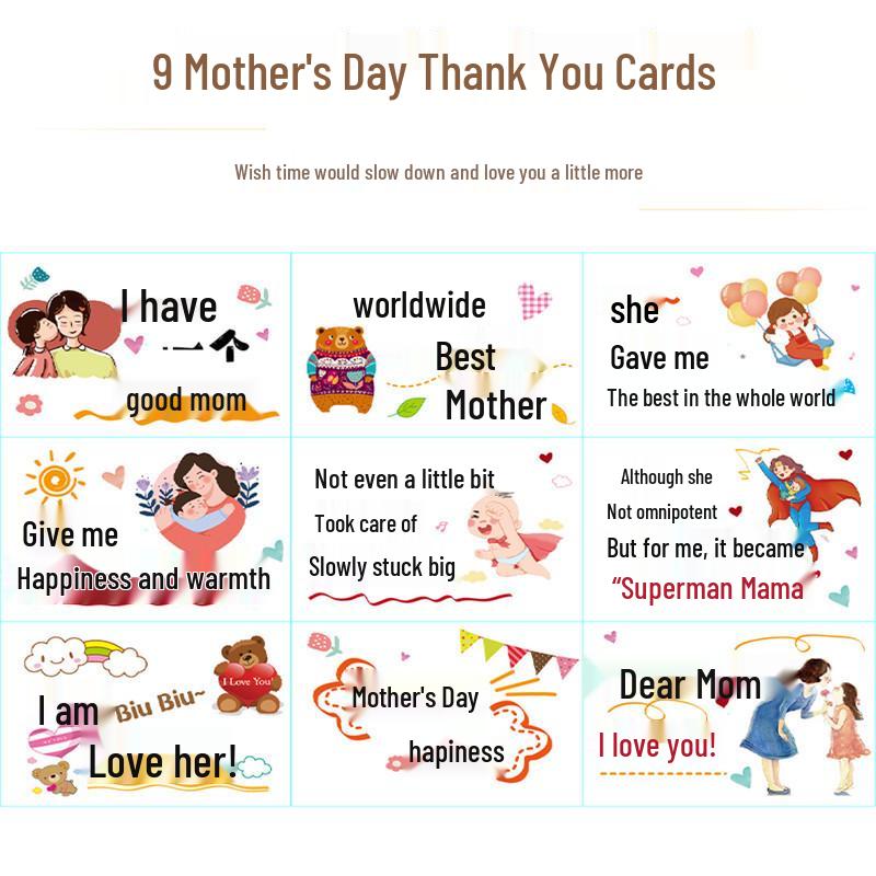 Creative Thank You & Birthday Greeting Card for Mom and Wife