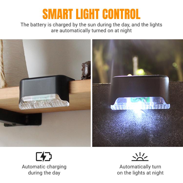 Warmweiß LED Solar Treppenlicht Pfad Treppen Outdoor Garten Lichter Wasserdicht Balkon Licht Dekoration Für Terrasse Treppen Zaun Lampe