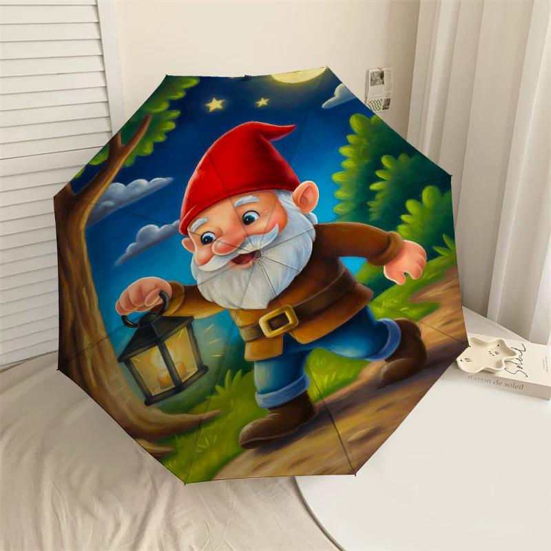 

1PC Gnome Lantern Umbrella-8-Rib Reinforced, Automatic Open, Lightweight & Durable, Fashion Accessory for Outdoor-L0391