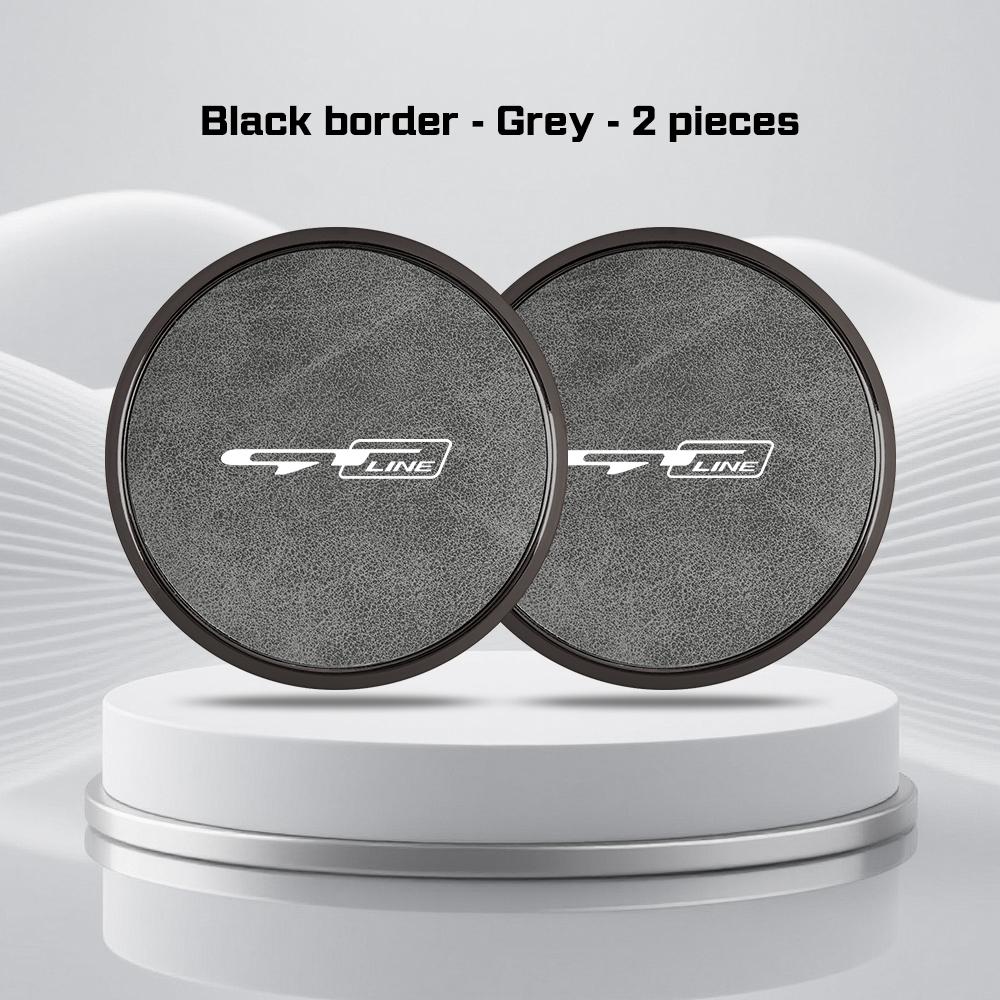 Car Leather Alloy Coaster For Kia GTLine RIO K2 K3 K4 K5 k8 Sportege Picanto Optima Soul Ceed Water Cup Holder Pad Non-slip Mat rnqt40