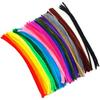 100pcs Colorful chenille stem twisted rod wool root fluffy stick iron handmade DIY twisted stick material
