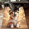 1PC Custom Name Corgi Portrait Theme Floor Mat Ideal for Living Room, Game Rooms, Office, Bedroom, Floor Mat Playful Design