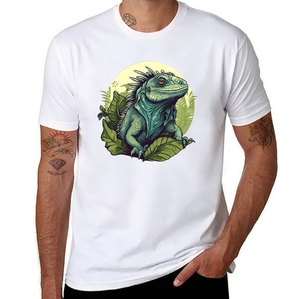 Cute Adorable Iguana In Nature TShirt Plus Size Outdoor Casual Top TShirt