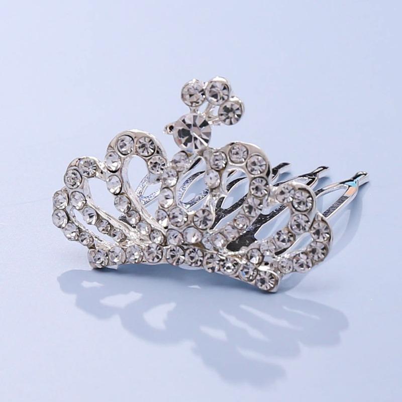 Crown Tiara Children's Princess Rhinestone Crown Hair Comb, Little Girl Birthday Gift Baby Hair Accessories Comb Accessories