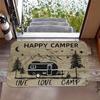 Outdoor Camping Van Welcome Mat With Cheerful Camping Van Non-slip Kitchen Bathroom Entracne Rugs Living Room Washable Carpet