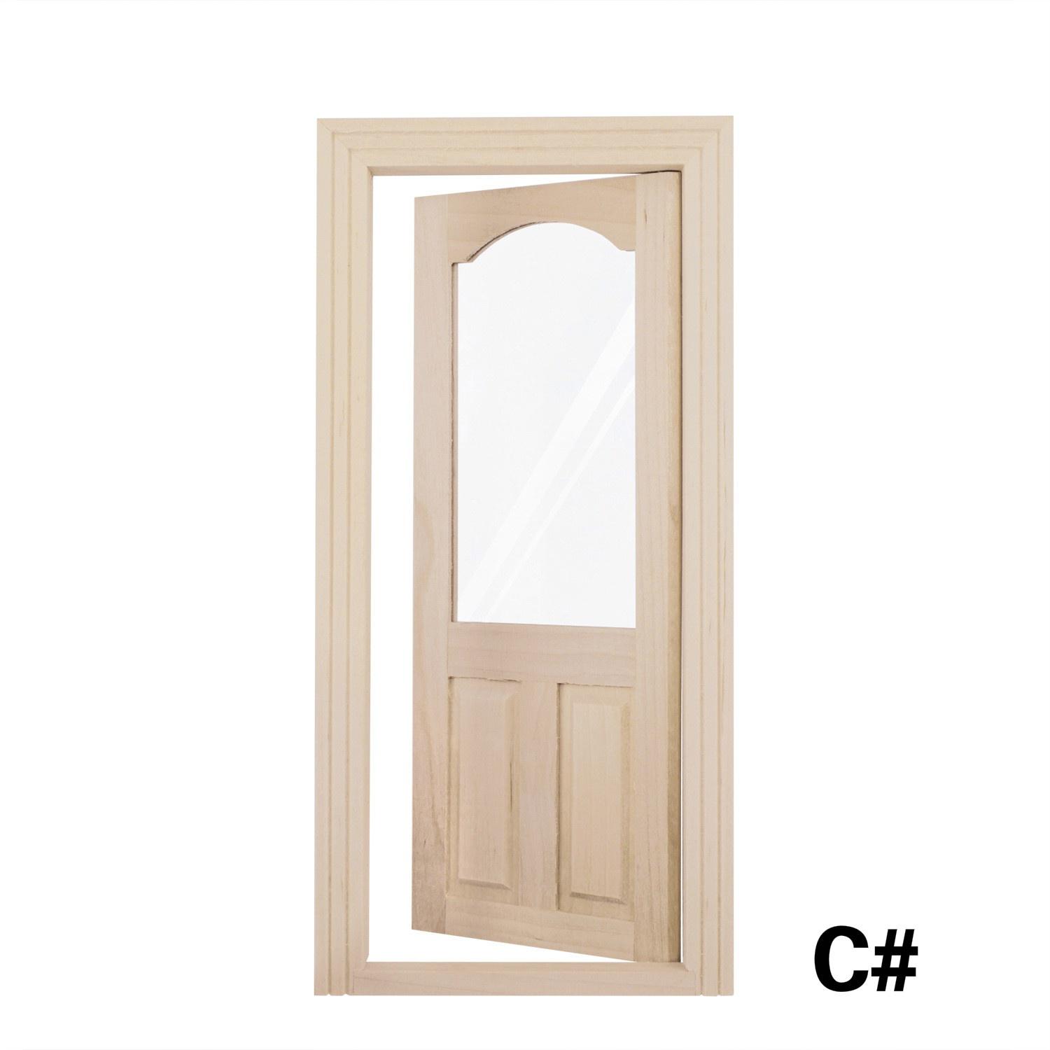 1:12 Кукольный домик Имитация Двери Мебель Миниатюры Сделай сам Деревянная Дверь Аксессуары для Кукольного домика C