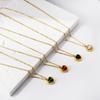 New1 PCS Stainless Steel White Heart Crystal Pendant Necklace 40+5cm Gold Necklace Women Luxury Jewelry O Chain Birthday Gift
