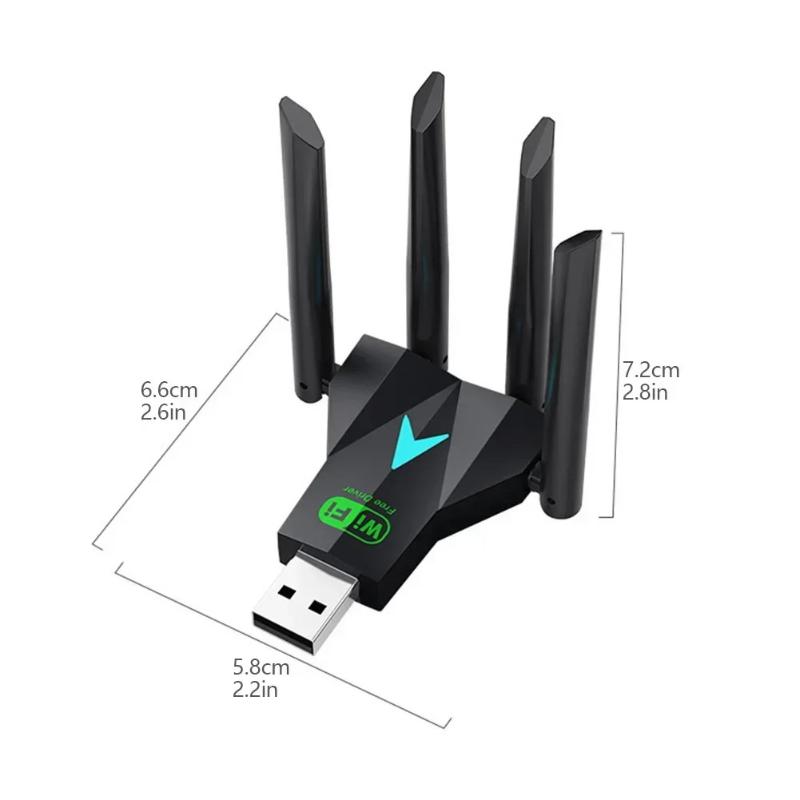 1300Mbps Dual Band Usb Wifi Adapter 4 High Gain Antennas Dual Band Driver Free Plug And Play For Desktop Laptop Gaming
