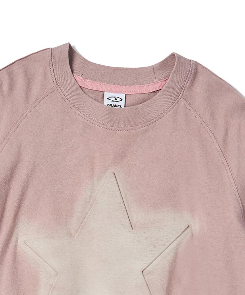 TRAVEL Embossed Star Long Sleeve Gloomy Pink
