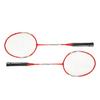 LEIJIAER Badminton Racket Set of 2 Player Iron Alloy Professional Training Replacement Equipment Red