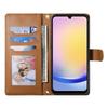 For Samsung Galaxy A25 5G (Global) (161.0 X 76.5 X 8.3mm) Case Rhombus Stitching Wallet Stand Leather Phone Cover with Long/Short Strap