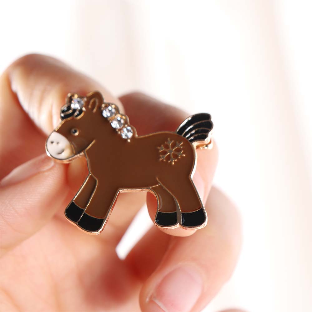 Drip Oil Brooch Zinc Zinc Alloy Horse Brooch Zinc Zinc Alloy Animal Lapel Pins  Jewelry Accessories