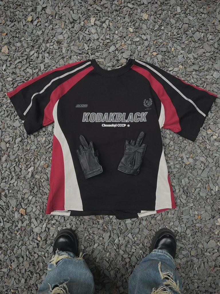 American Retro Black & Red Racing Suit Short-Sleeve T-Shirt - Trendy Motorcycle Style