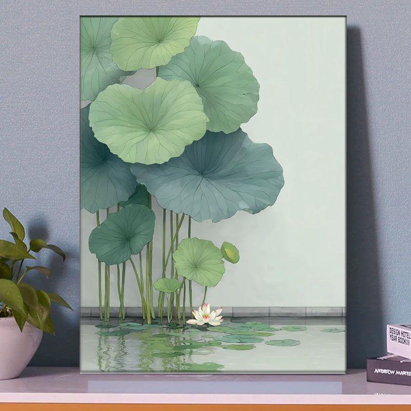 Lotus Flower DIY Digital Oil Painting - Chinese Style, Handmade, Stress-Relief, Decorative Art for Living Room.