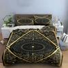 Intricate gold geometric design. Bedding sets Duvet cover sets Duvet covers Pillowcases(1 * Duvet Cover 2 * Pillowcases without duvet insert)