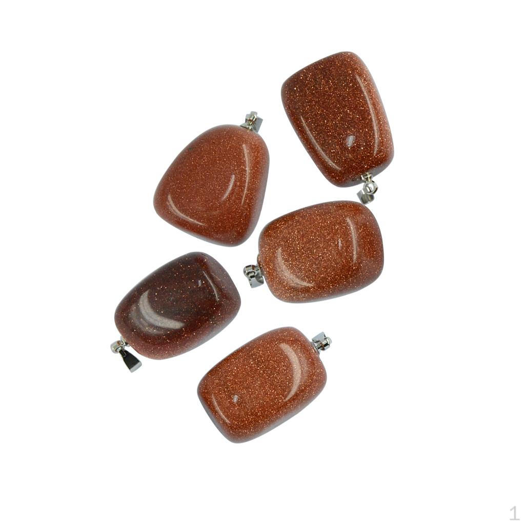 5 Pcs Beads Semi-precious Gems Crystal 20 -30MM Charms craft Bulk for Jewelry Making Gold Sand