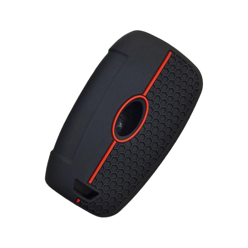 1Pc Black/Red/Blue Car Key Case,For Hyundai Fiesta IX25 Folding 3-Button Honeycomb Pattern Silicone Key Case,Car Accessories