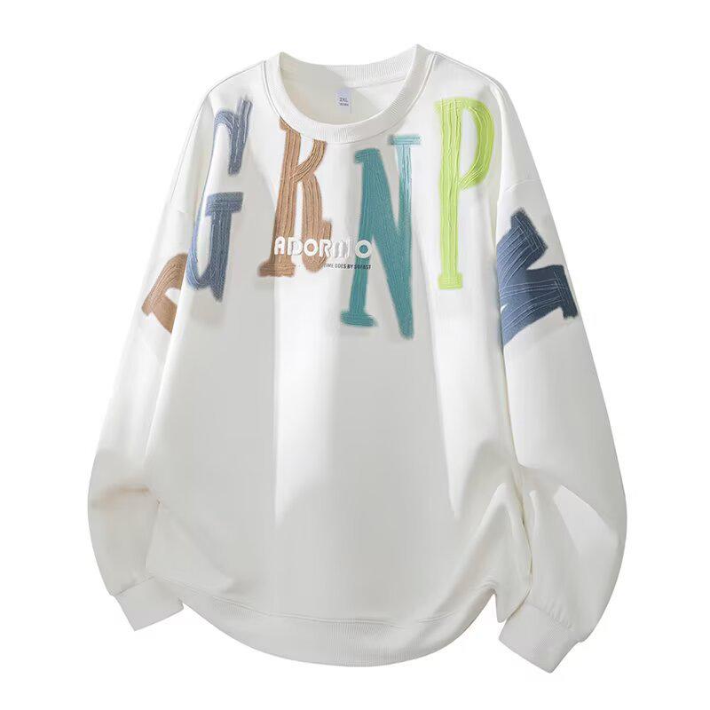 

Korean Style Men s Trendy Youth Loose-Fit Long Sleeve Hoodie - Autumn 3XL білий